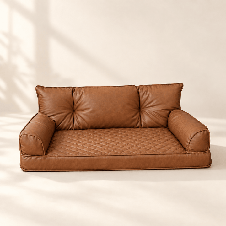 Pawtique CoreLounge Faux Leather Bolster Dog Bed - Pawtique