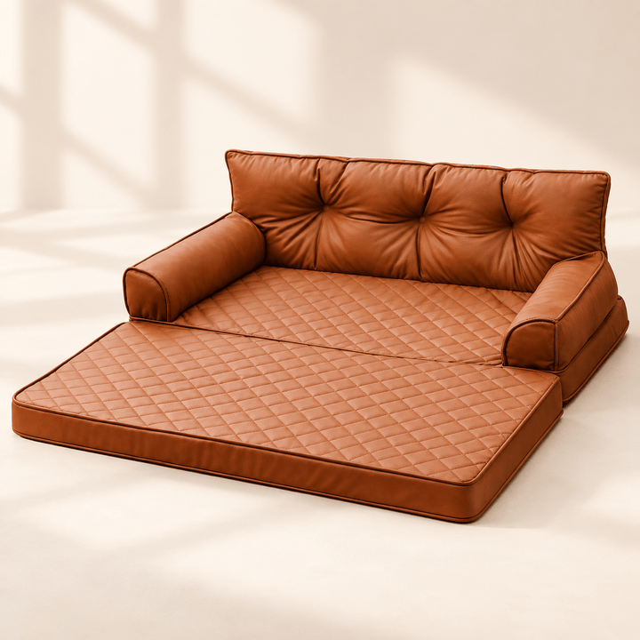Pawtique CoreLounge Faux Leather Bolster Dog Bed - Pawtique