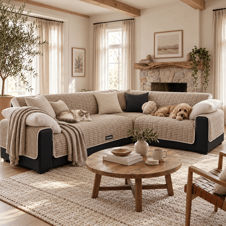 Pawtique CozyGrid™ Non-Slip Flannel Sofa Cover - Pawtique