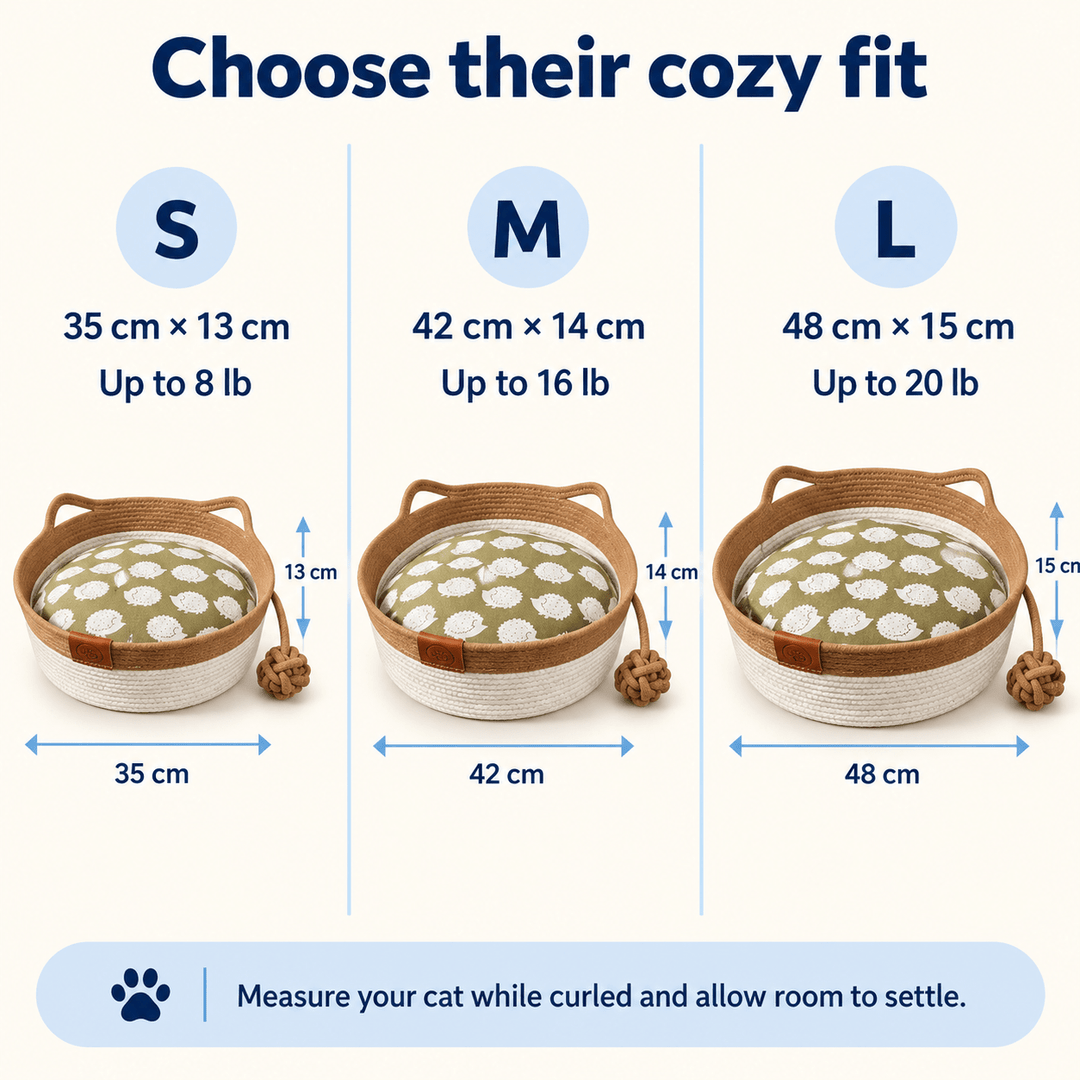Pawtique CozyLoop™ Woven Cat Bed with Play Ball - Pawtique