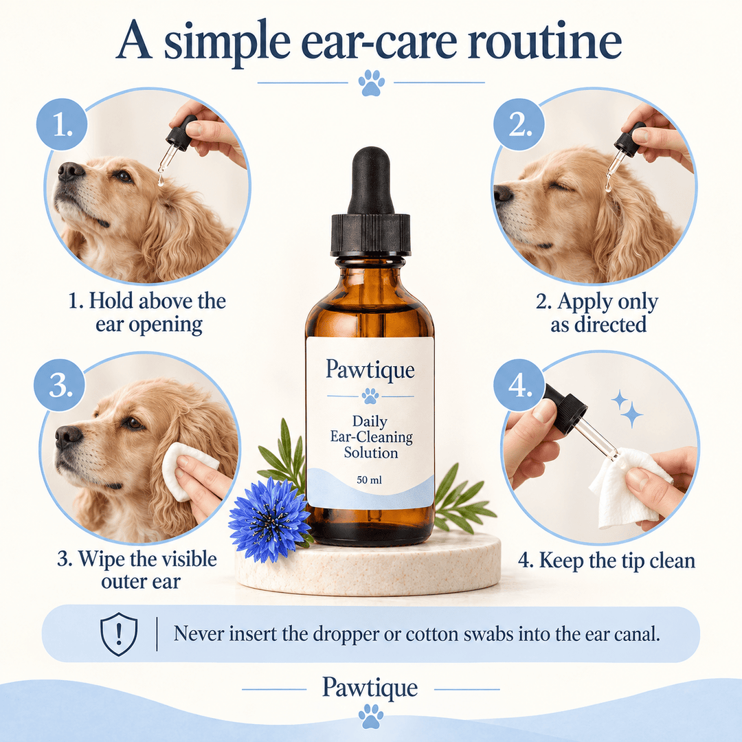 Pawtique Daily Ear-Cleaning Solution for Dogs &amp; Cats – 50 ml - Pawtique