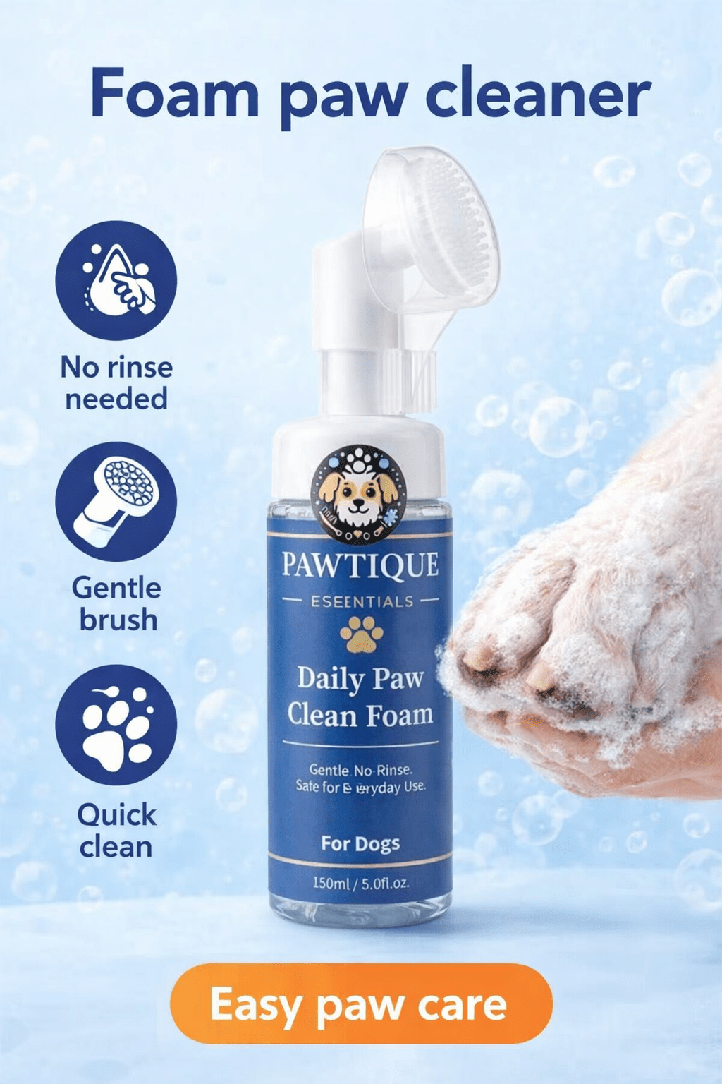 Pawtique Daily Paw Foam Cleaner - Pawtique
