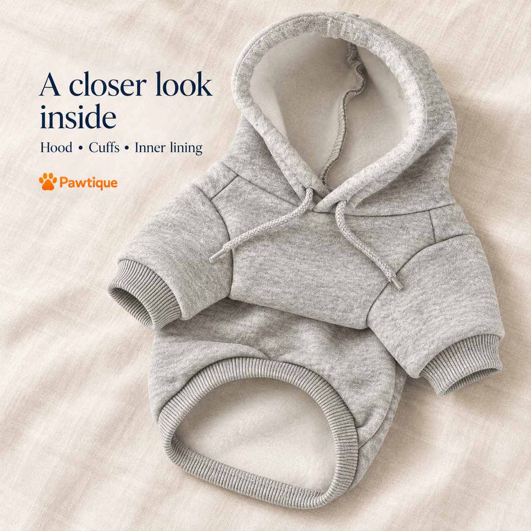Gray Daylight Dog Hoodie inner fabric and construction detail