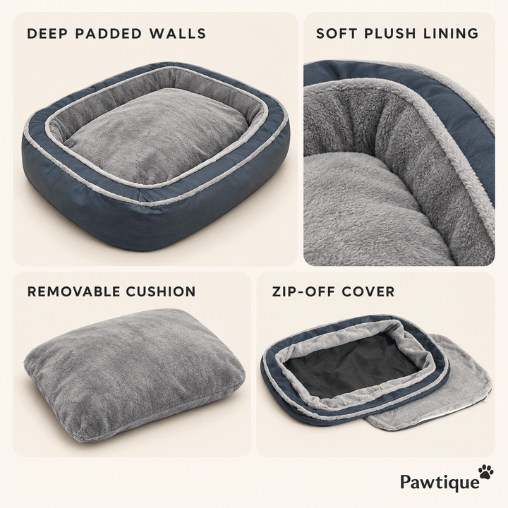 Pawtique DeepRest™ Plush Bolster Dog Bed - Pawtique