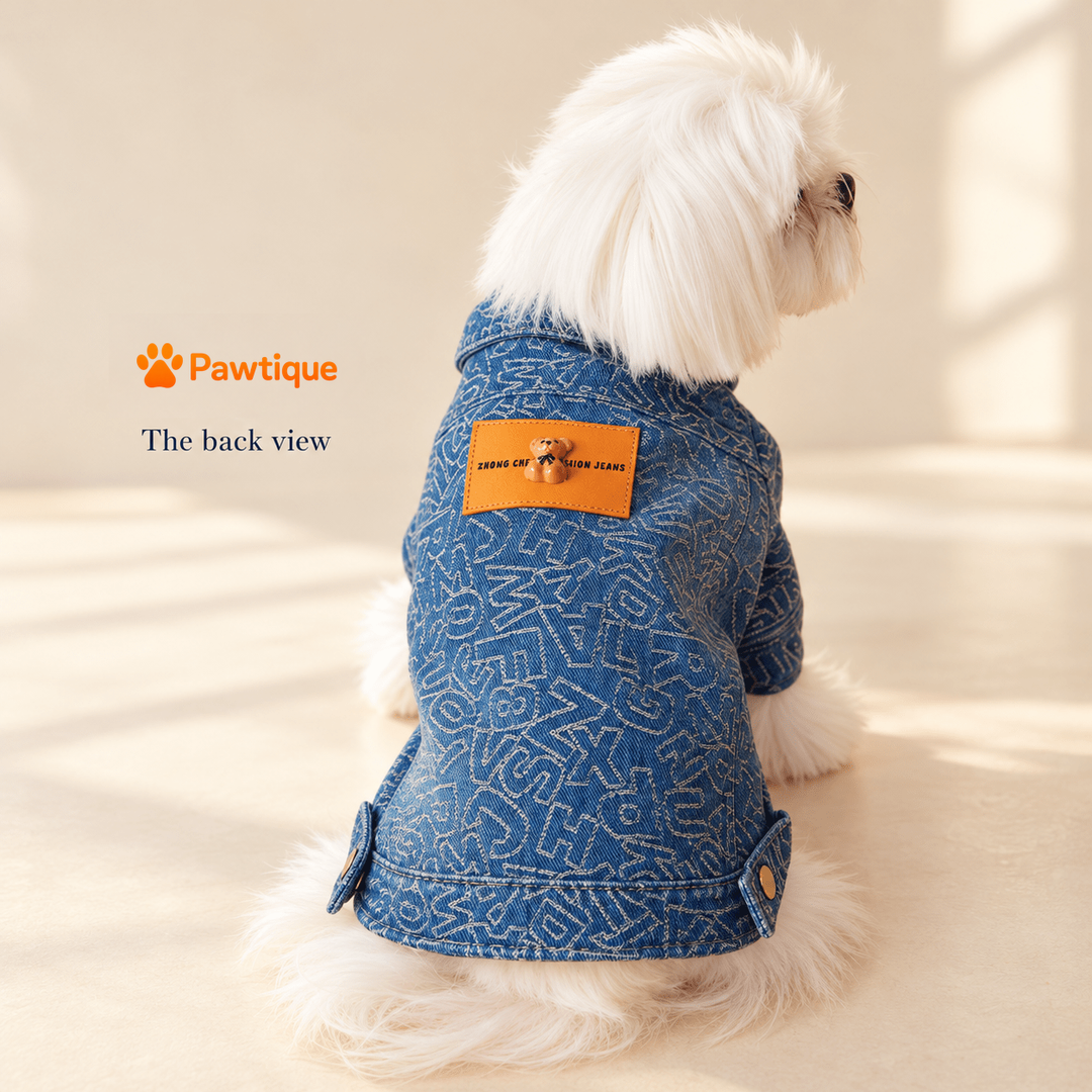 Back view with original orange patch and teddy ornament