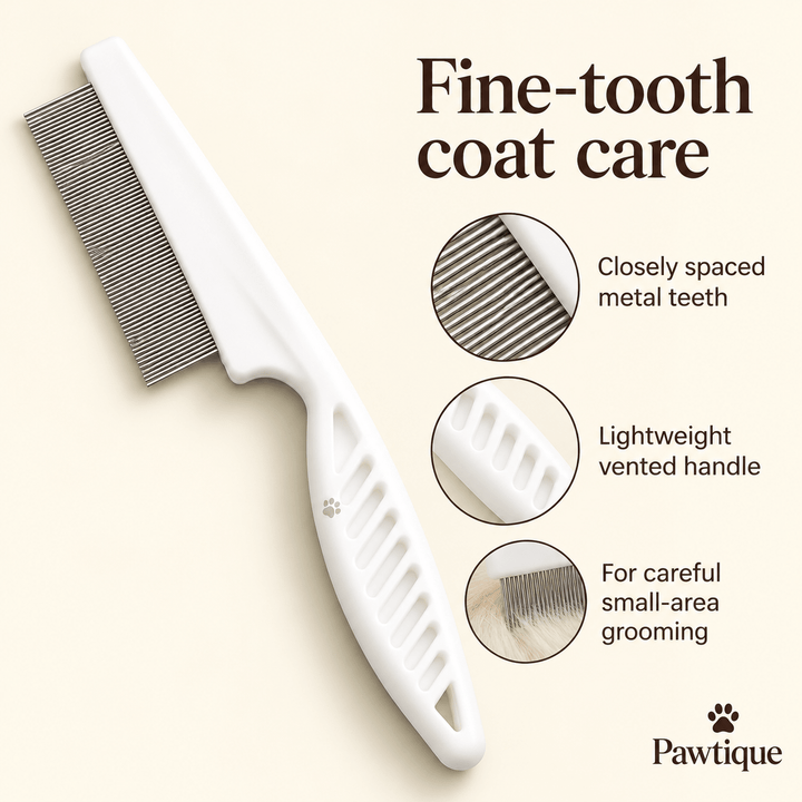 Pawtique DetailGlide™ Fine-Tooth Flea &amp; Coat Comb - Pawtique