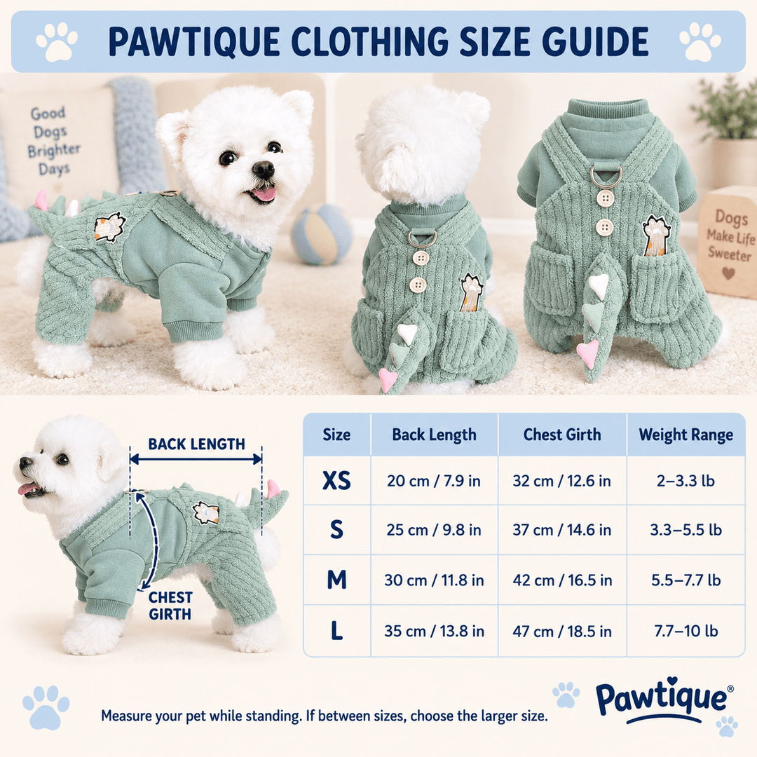Pawtique DinoTail™ Plush Dog Jumpsuit - Pawtique
