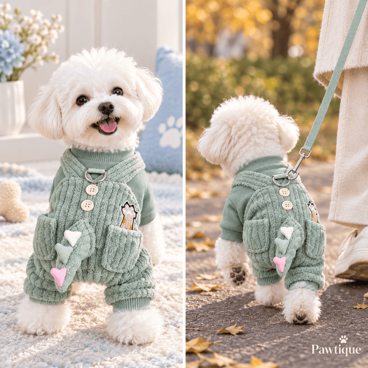 Pawtique DinoTail™ Plush Dog Jumpsuit - Pawtique