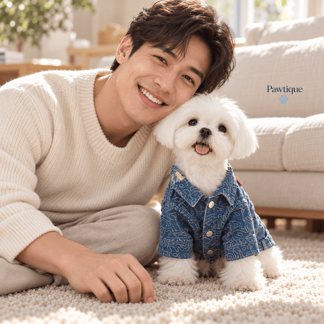 Pawtique Distressed Denim Dog Jacket - Pawtique