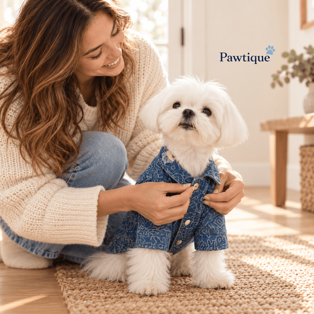 Pawtique Distressed Denim Dog Jacket - Pawtique