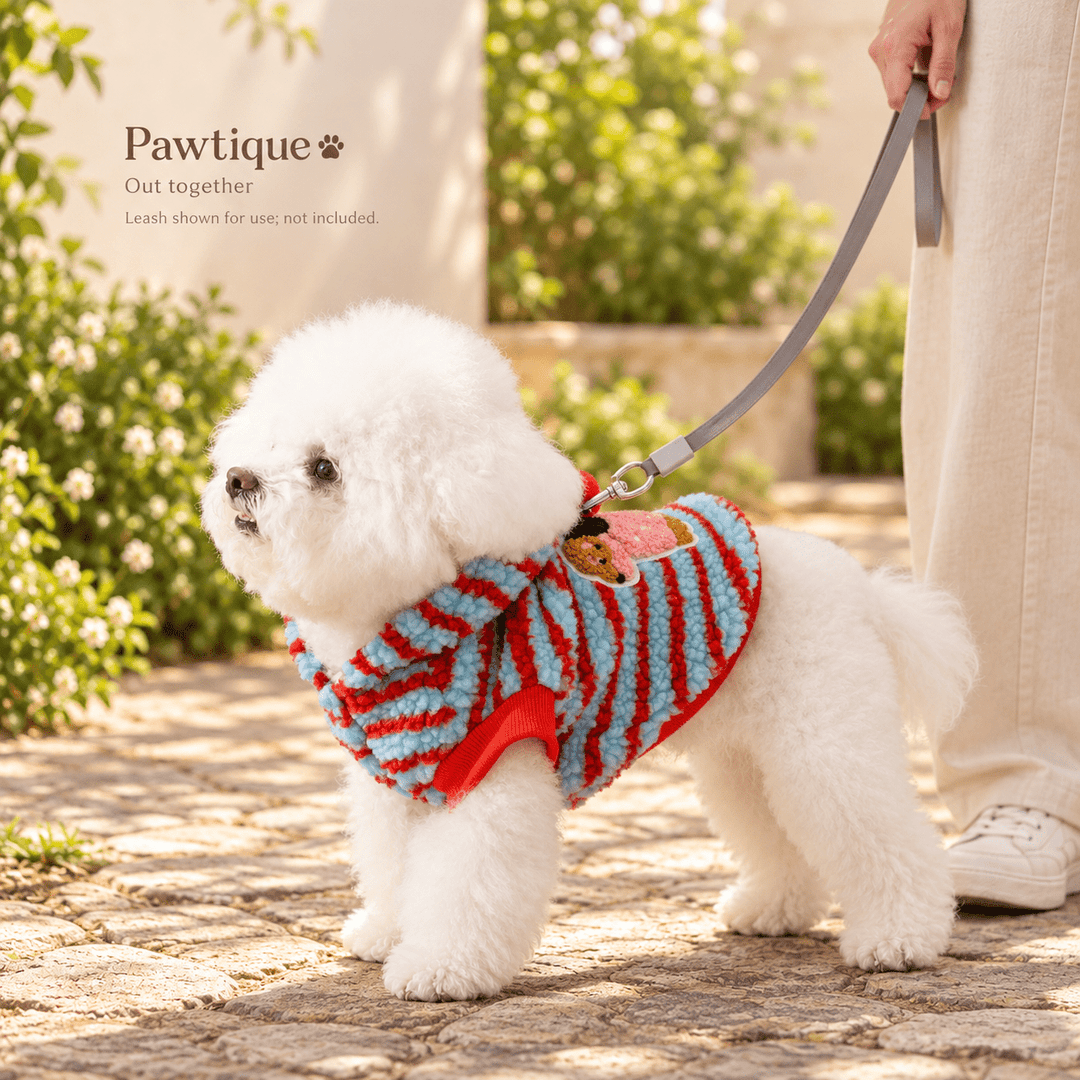 Pawtique Doxie Stripe Fleece Harness Hoodie - Pawtique