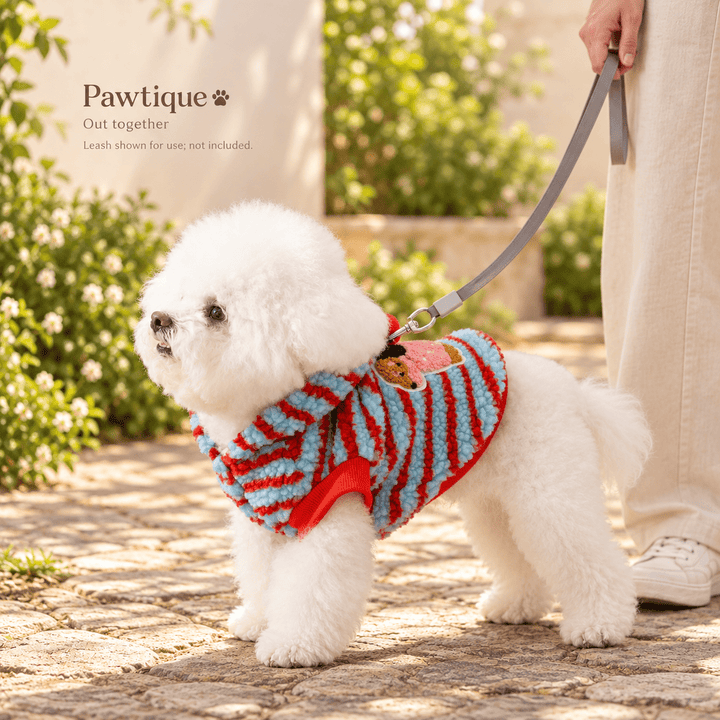 Pawtique Doxie Stripe Fleece Harness Hoodie - Pawtique