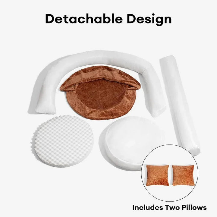 Pawtique DreamNest™ Diamond Velvet Round Bolster Dog Bed - Pawtique