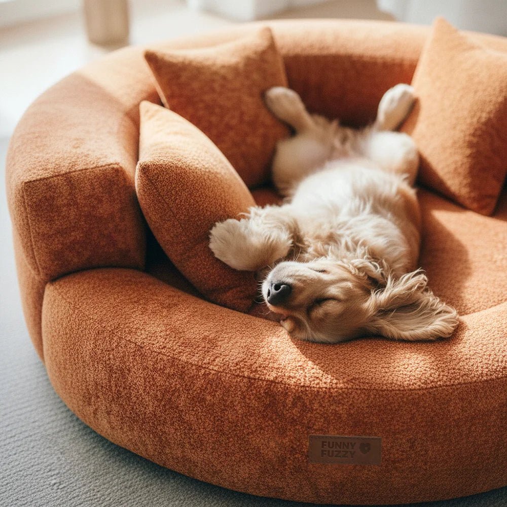 Pawtique DreamNest™ Diamond Velvet Round Bolster Dog Bed - Pawtique