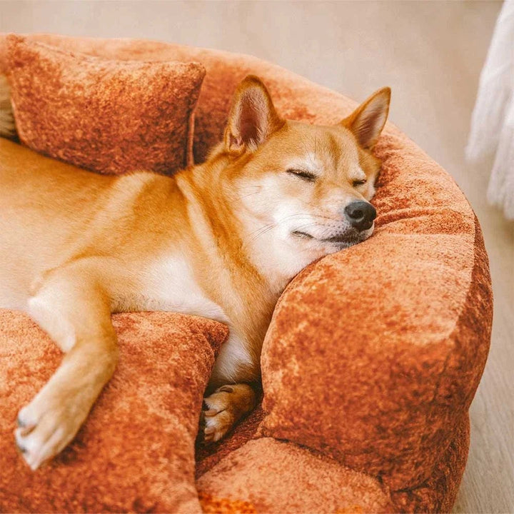 Pawtique DreamNest™ Diamond Velvet Round Bolster Dog Bed - Pawtique