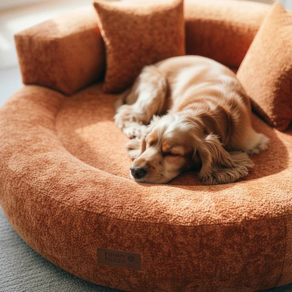 Pawtique DreamNest™ Diamond Velvet Round Bolster Dog Bed - Pawtique