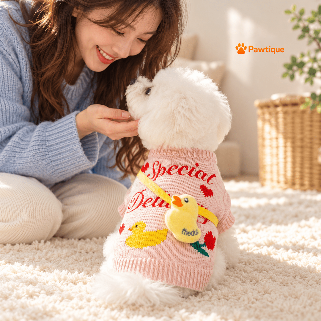 Pawtique Duckling Knit companion scene