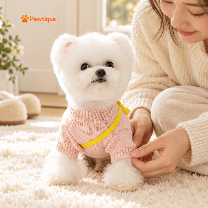 Pawtique Duckling Knit front wearing view