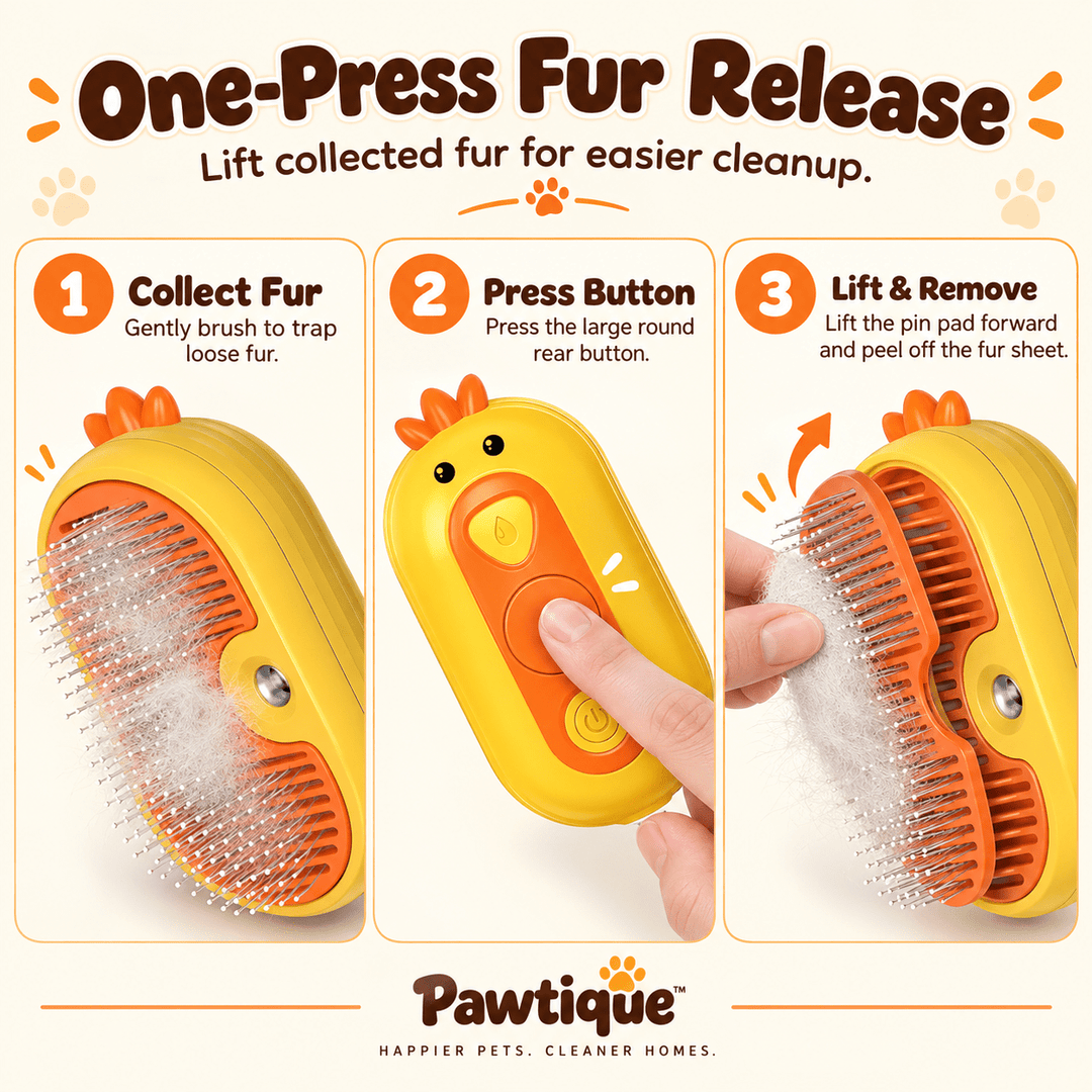 Pawtique DuckMist™ Rechargeable Pet Mist Grooming Brush - Pawtique