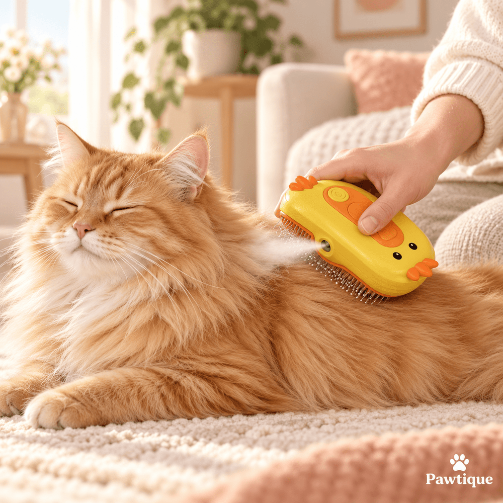Pawtique DuckMist™ Rechargeable Pet Mist Grooming Brush - Pawtique