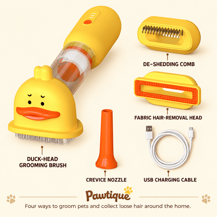 Pawtique DuckVac™ 4-in-1 Pet Grooming Vacuum Kit - Pawtique