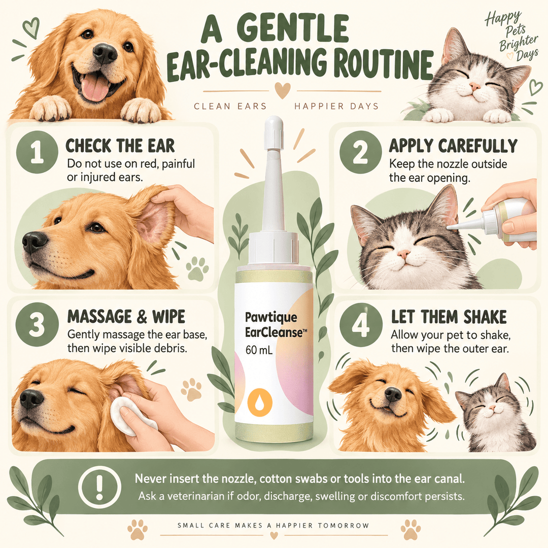 Pawtique EarCleanse™ 60 mL Pet Ear Cleaning Solution - Pawtique