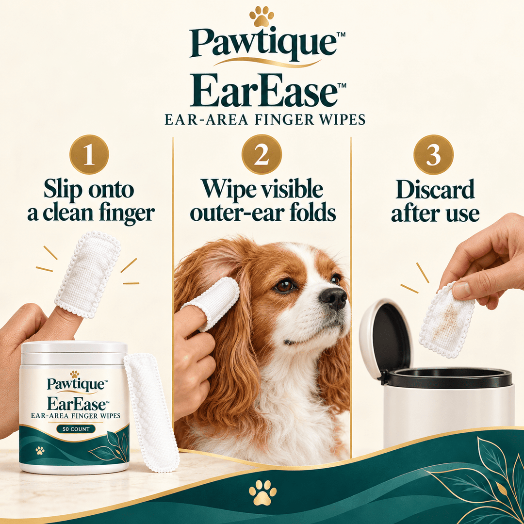 Pawtique EarEase™ Ear-Area Finger Wipes — 50 Count - Pawtique
