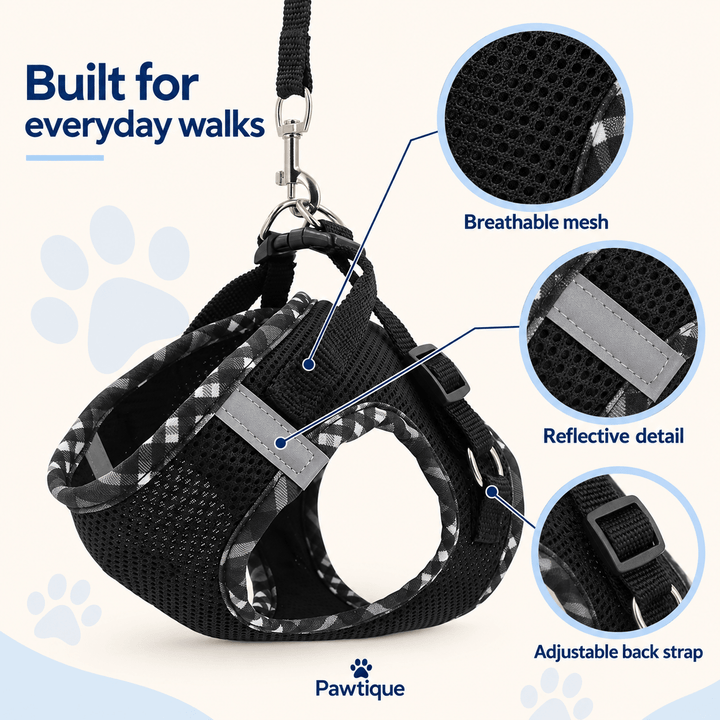 Pawtique EasyFit™ Reflective Mesh Step-In Dog Harness - Pawtique