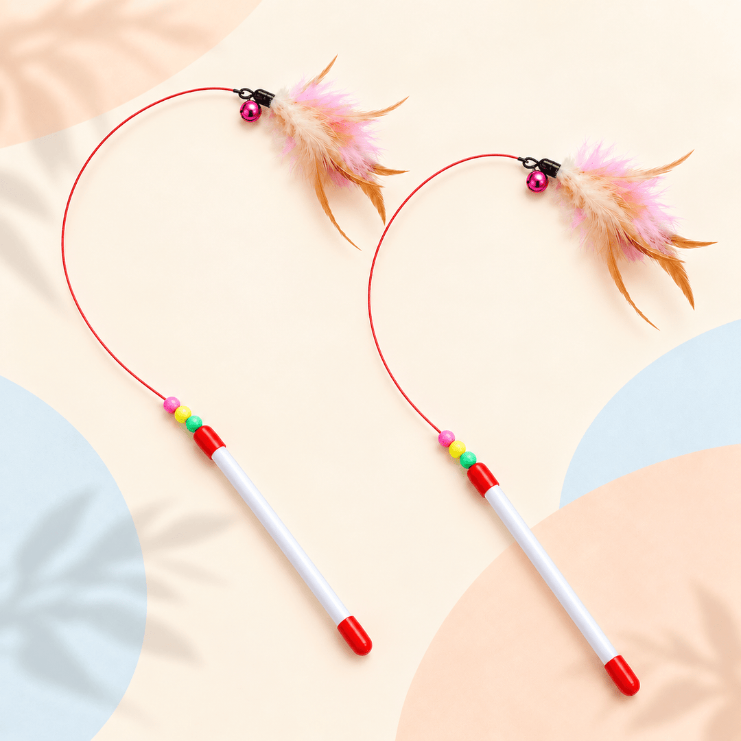 Pawtique FeatherFlex™ Steel-Wire Feather Cat Teaser - Pawtique