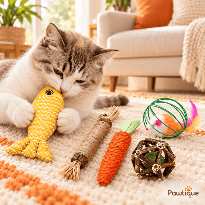 Pawtique Five-Piece Interactive Cat Toy Set - Pawtique