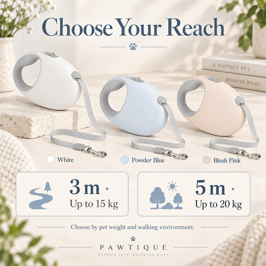 Pawtique FlexiReach™ Retractable Tape Dog Leash - Pawtique