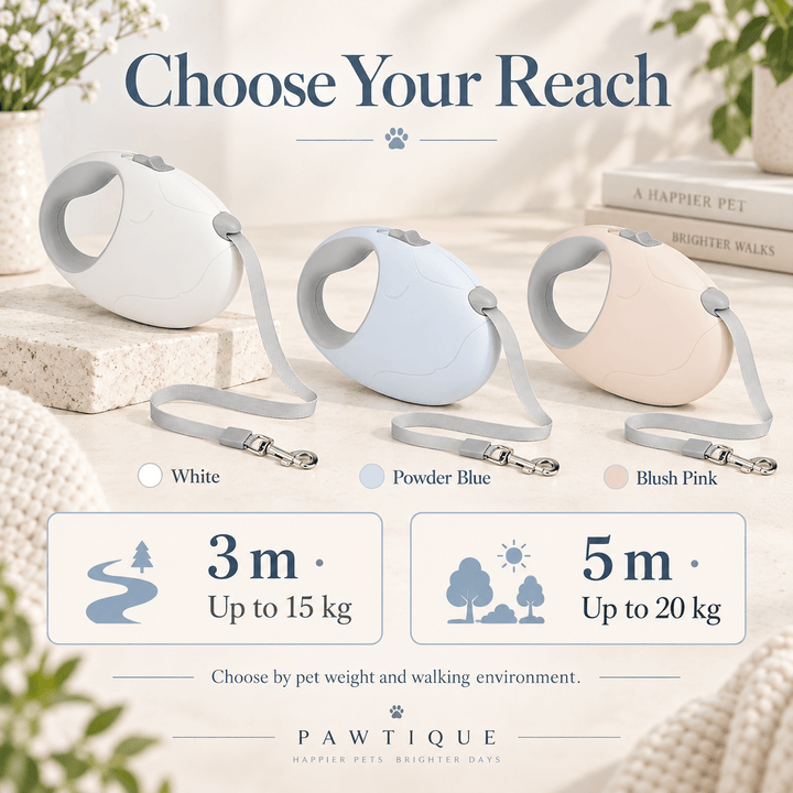 Pawtique FlexiReach™ Retractable Tape Dog Leash - Pawtique