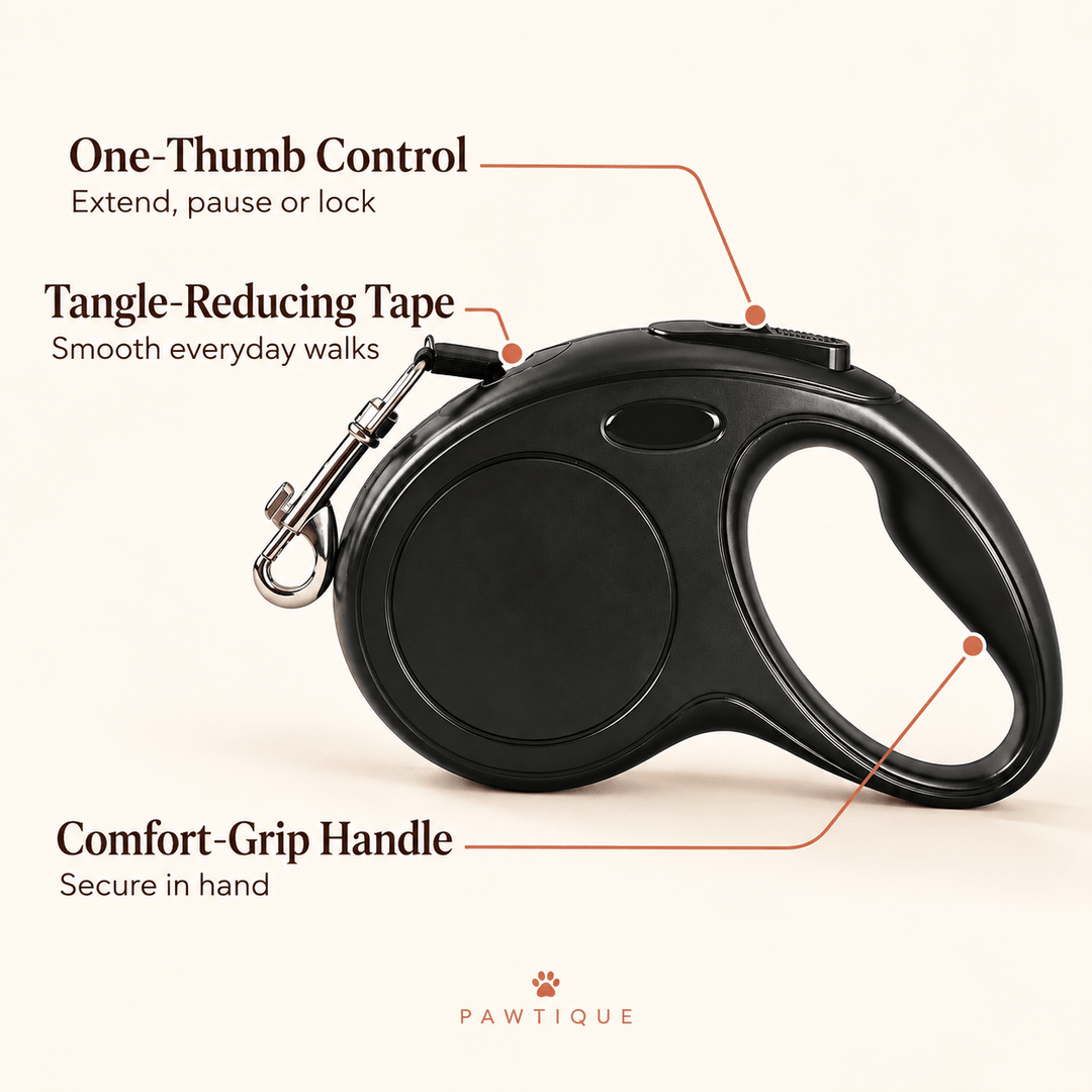 Pawtique FlexRange™ One-Thumb Retractable Dog Leash - Pawtique