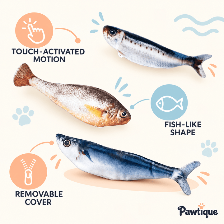 Pawtique FlopFish™ Motion-Activated Cat Toy - Pawtique