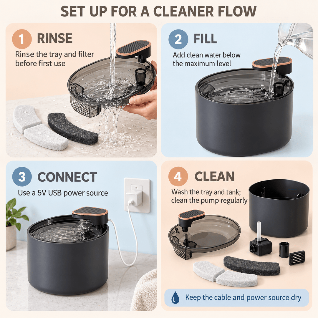 Pawtique FlowSense™ 3L Sensor Pet Water Fountain - Pawtique