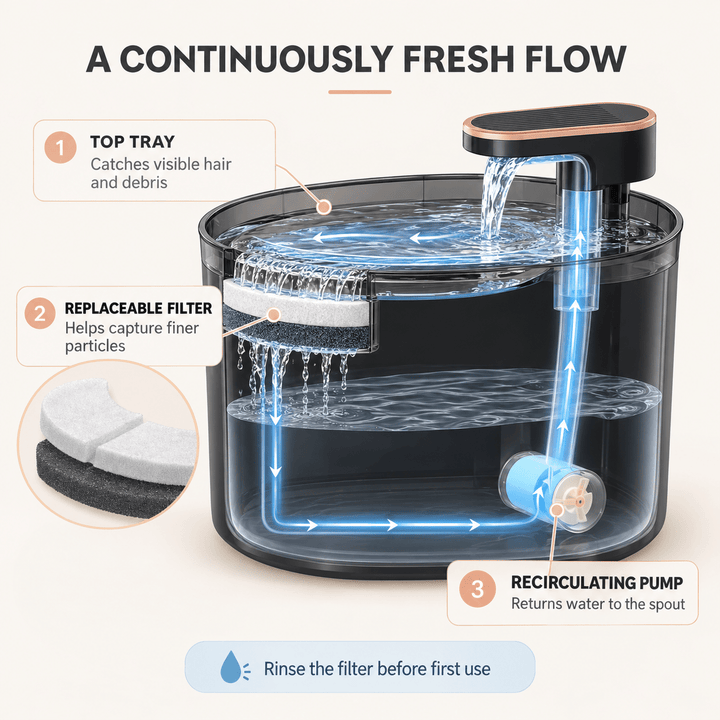 Pawtique FlowSense™ 3L Sensor Pet Water Fountain - Pawtique