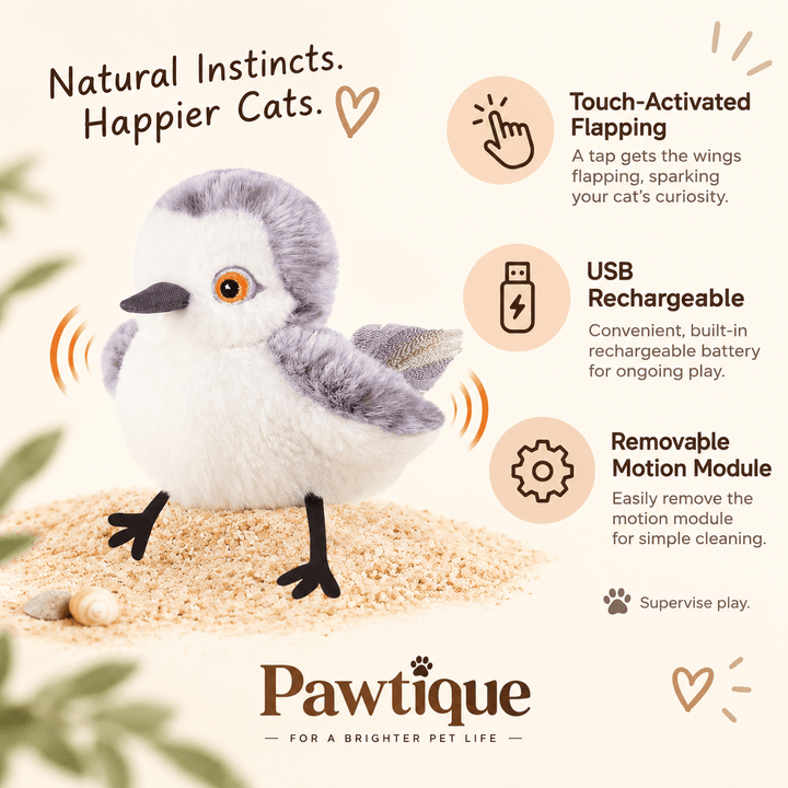 Pawtique FlutterBird™ Rechargeable Flapping Cat Toy - Pawtique
