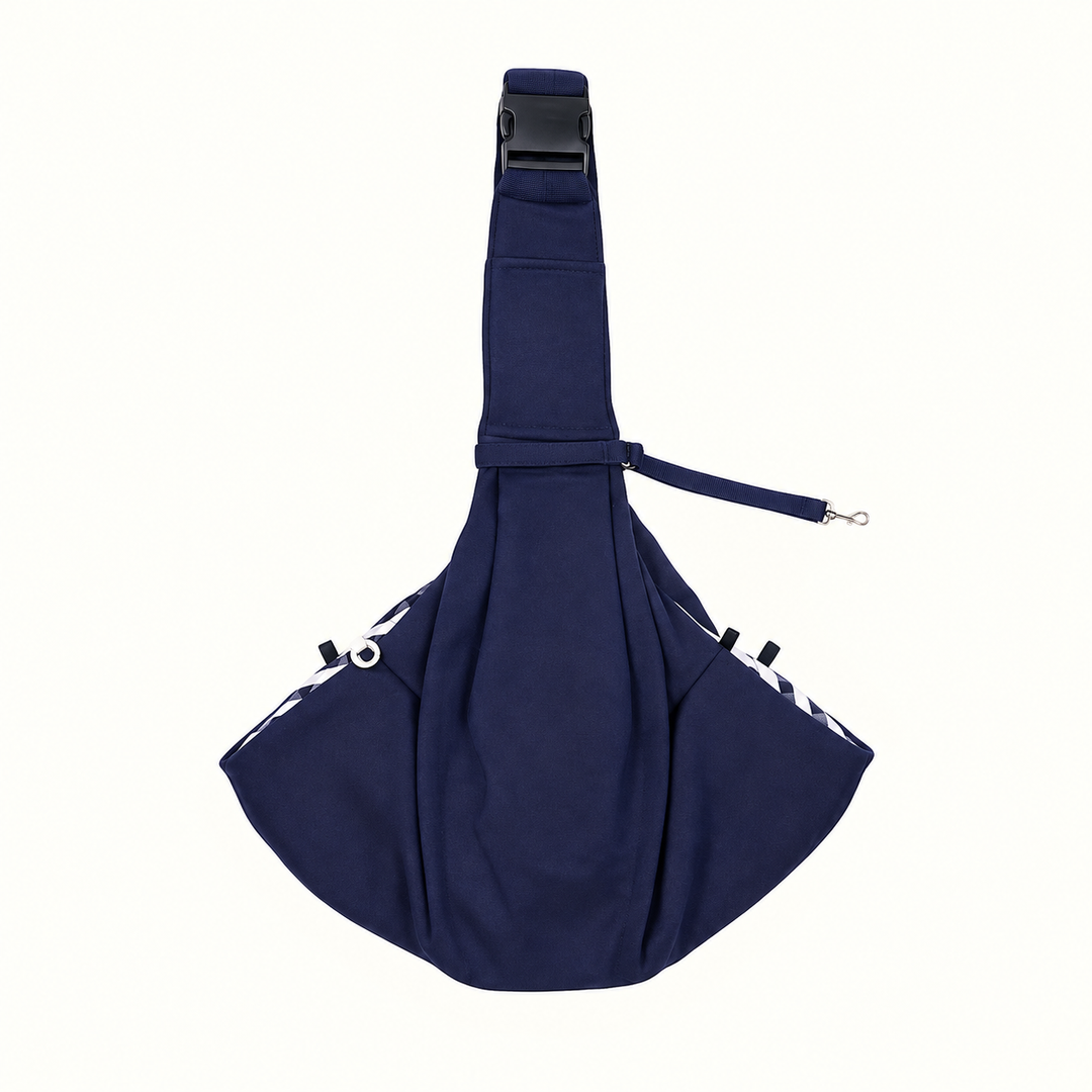 Pawtique foldable pet sling carrier, navy hero