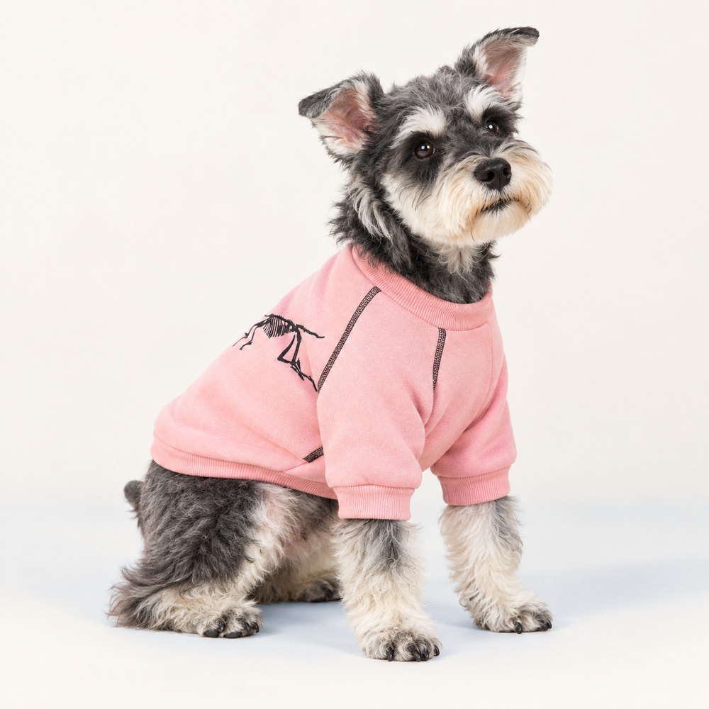 Pawtique FossilTrail fleece dog sweatshirt in blush pink