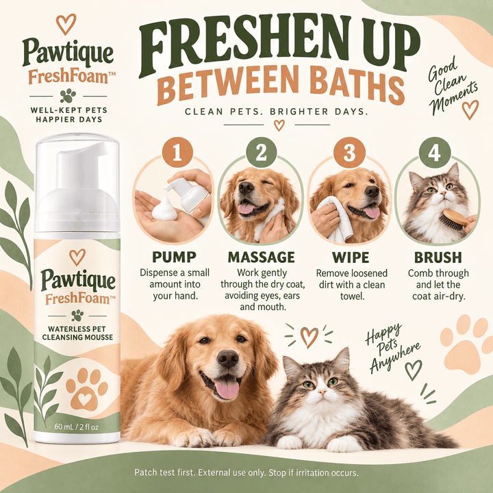 Pawtique FreshFoam™ 60 mL Waterless Pet Cleansing Mousse - Pawtique