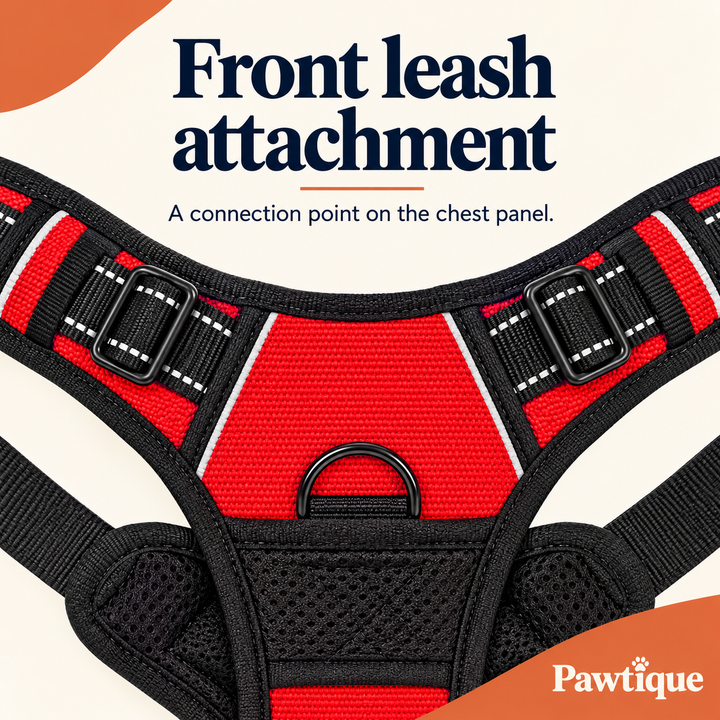 Pawtique front-clip adjustable dog harness – front attachment