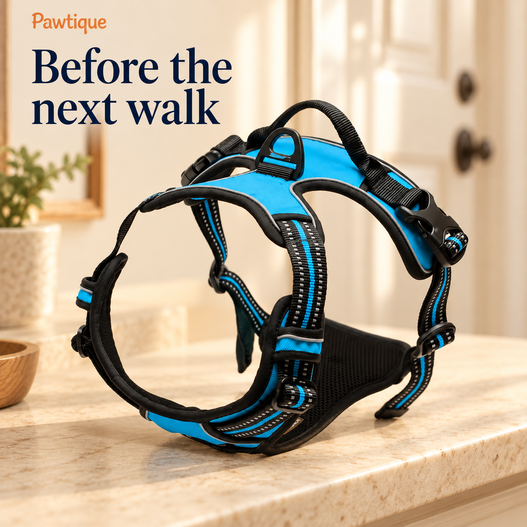 Pawtique front-clip adjustable dog harness – walk preparation
