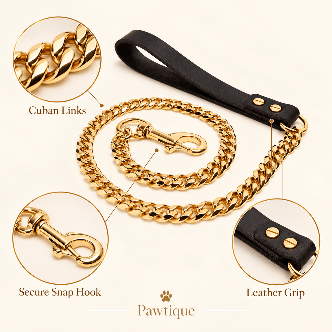 Pawtique GildedLink™ Cuban Chain Dog Leash - Pawtique
