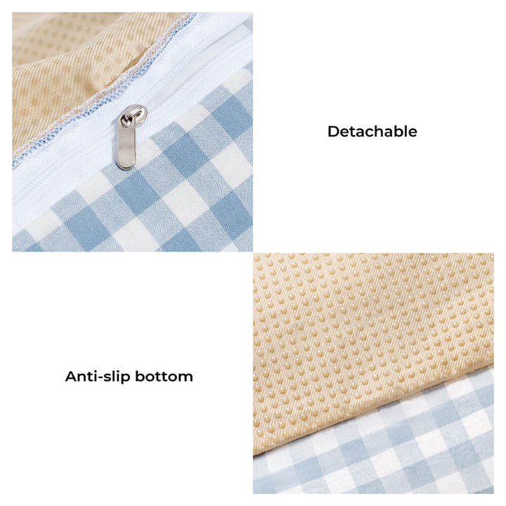 Pawtique Gingham Ruffle Bolster Pet Bed - Pawtique