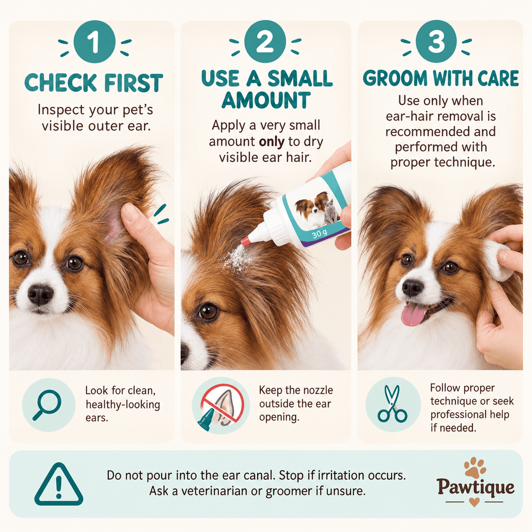 Pawtique GripEase™ 30 g Pet Ear Grooming Powder - Pawtique