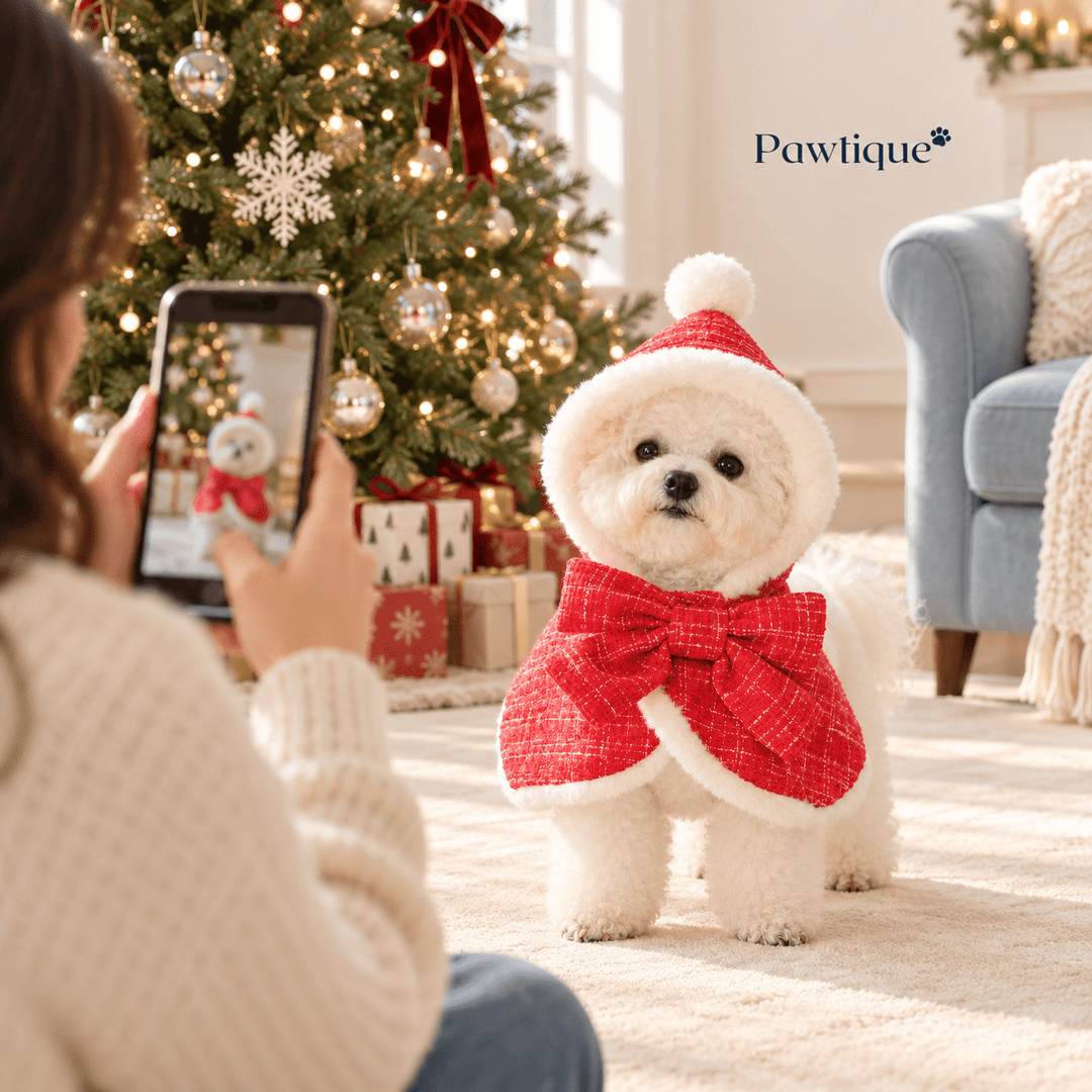 Pawtique Hollybow Christmas Dog Cape - Pawtique