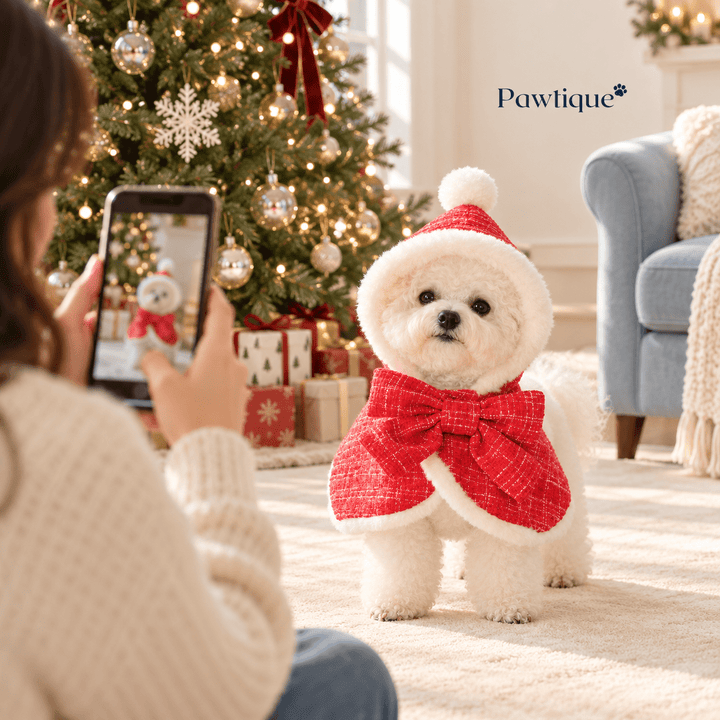 Pawtique Hollybow Christmas Dog Cape - Pawtique