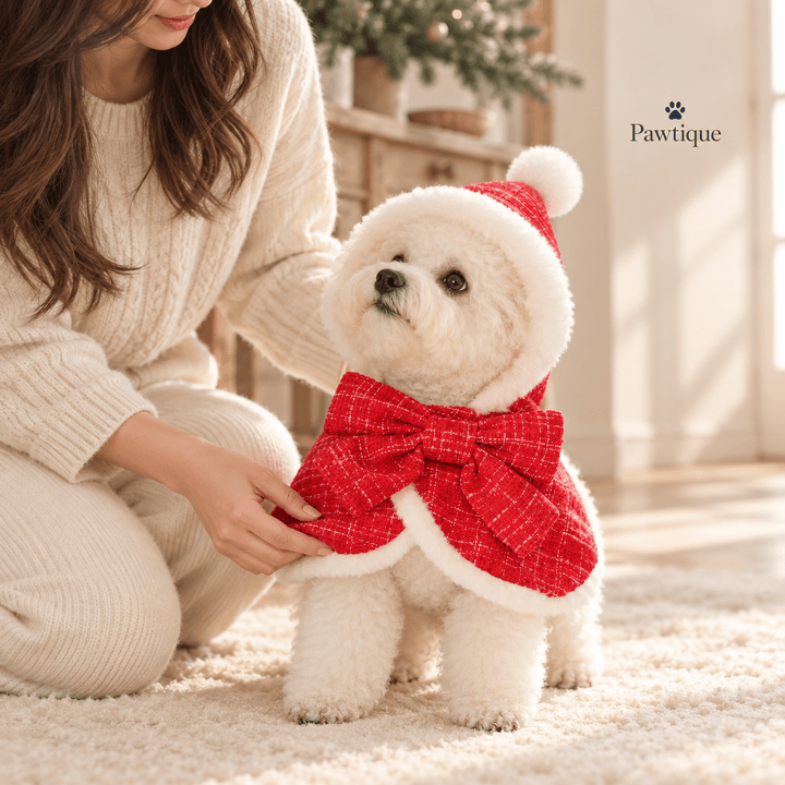 Pawtique Hollybow Christmas Dog Cape - Pawtique