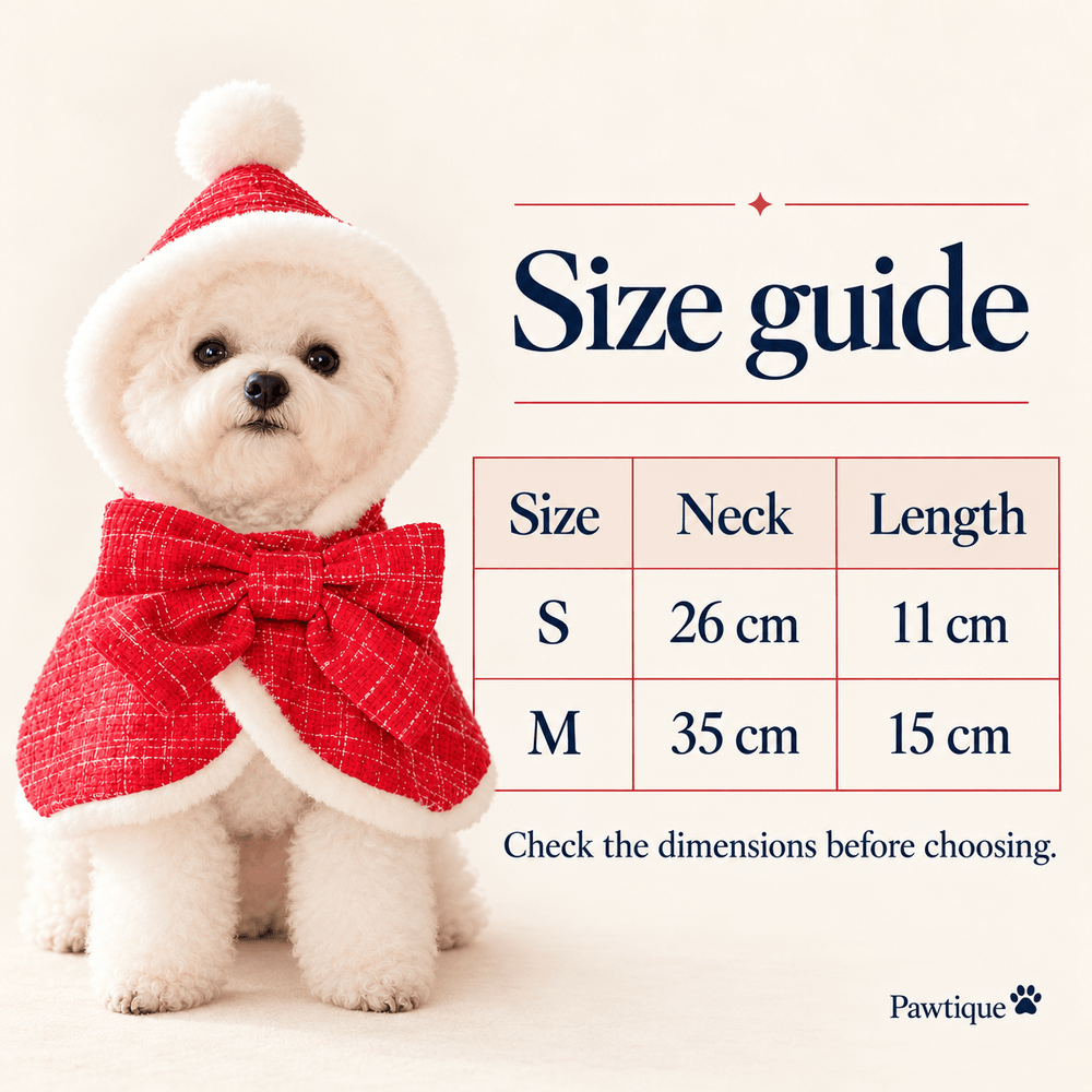 Pawtique Hollybow Christmas Dog Cape - Pawtique