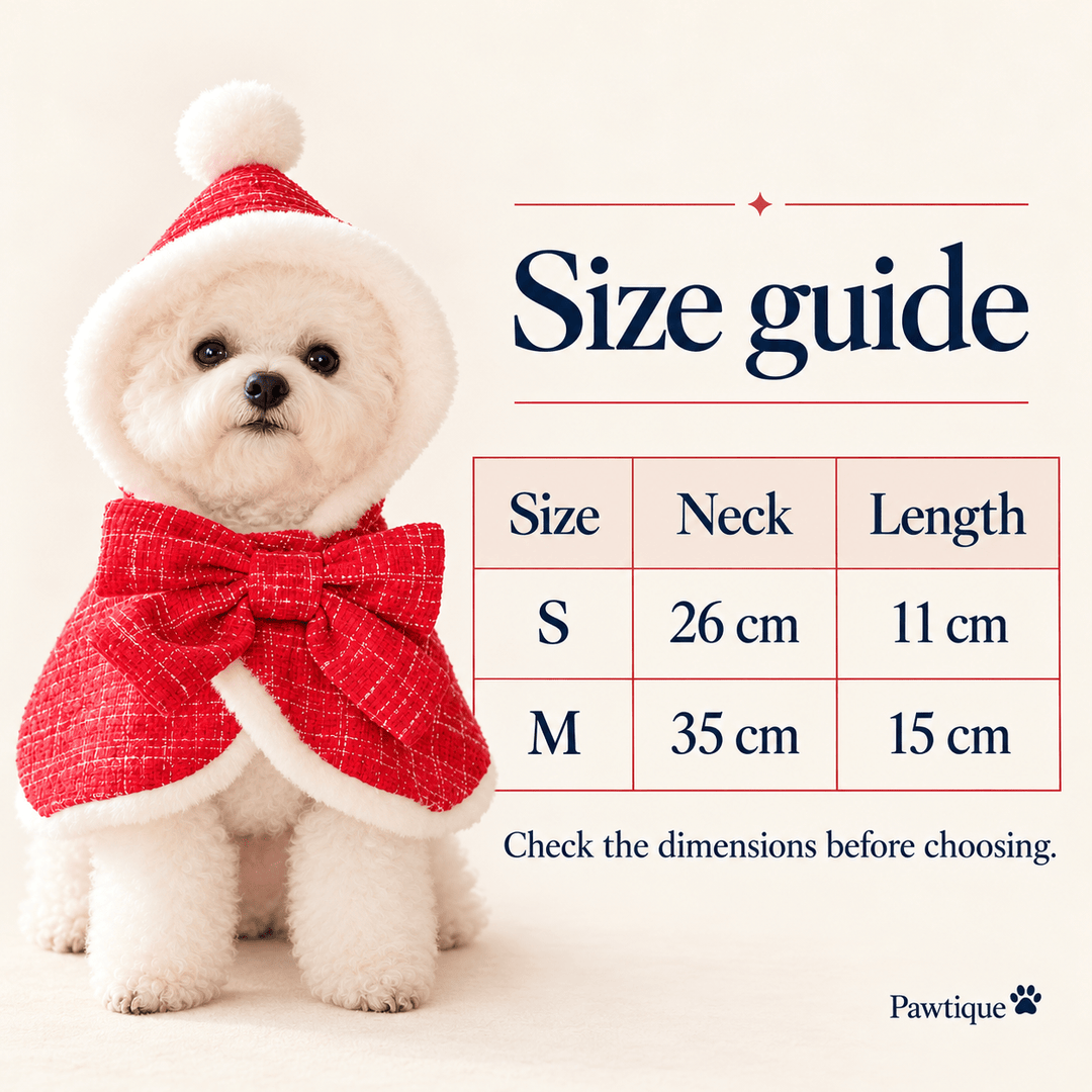 Pawtique Hollybow Christmas Dog Cape - Pawtique